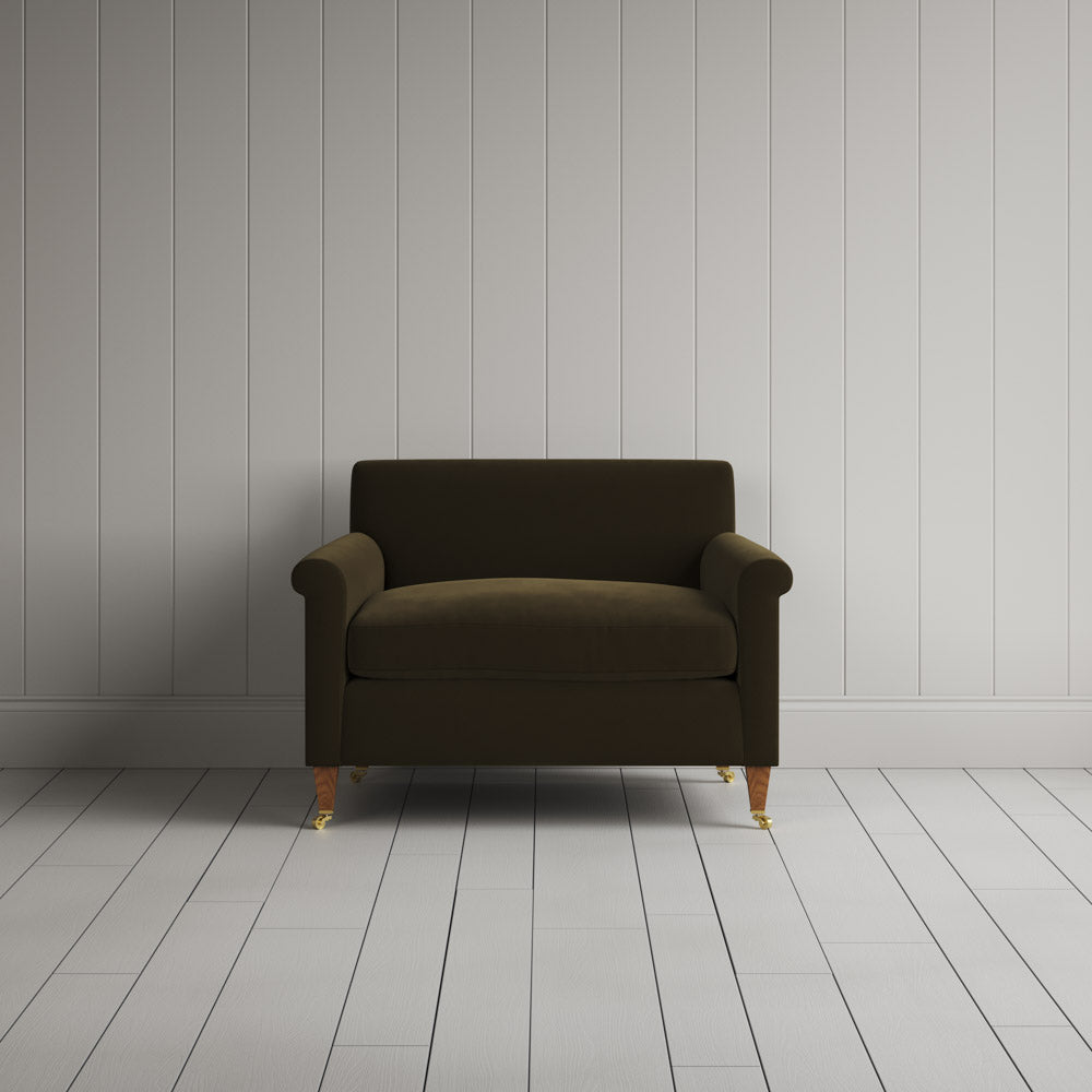 Idler Love Seat in Intelligent Velvet Seaweed