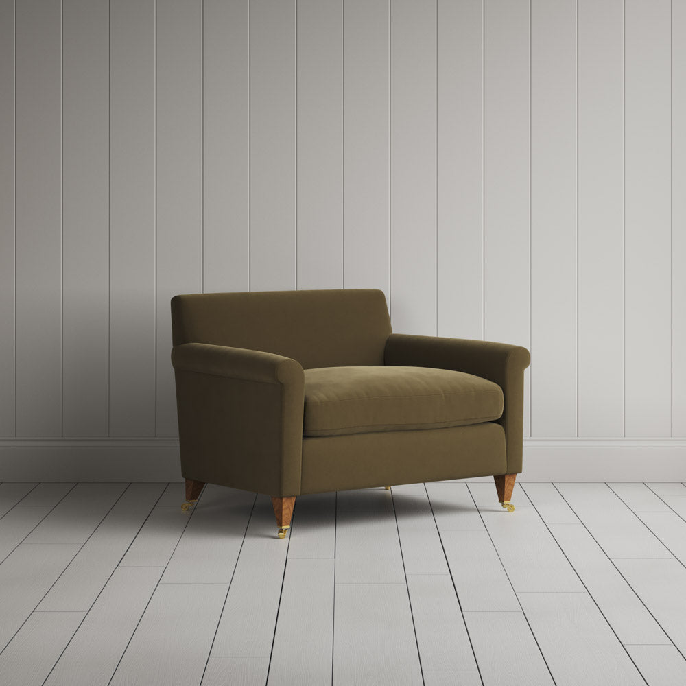 Idler Love Seat in Intelligent Velvet Sepia