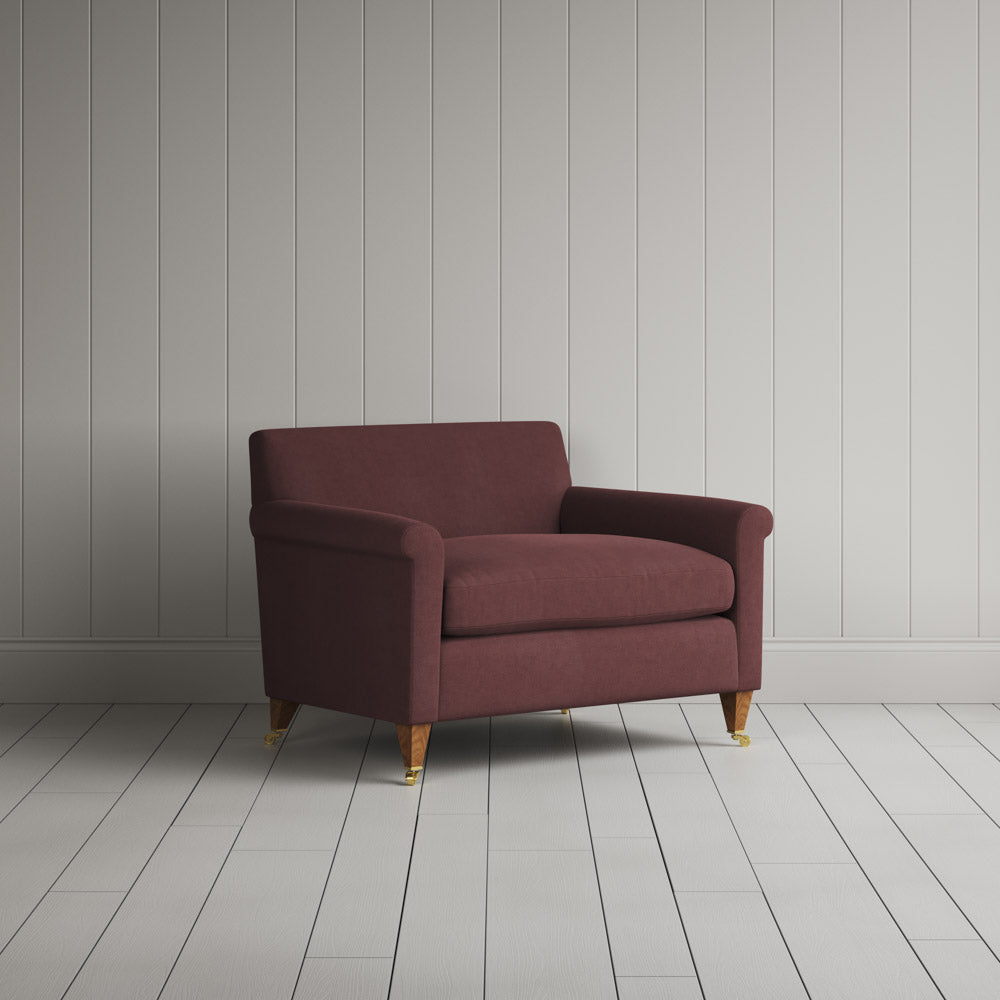  Idler Love Seat in Laidback Linen Damson 
