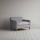 Idler Love Seat in Regatta Blue Frame and Ticking Blue Brown Seat