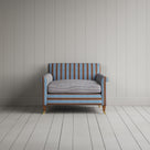 Idler Love Seat in Regatta Blue Frame and Ticking Blue Brown Seat