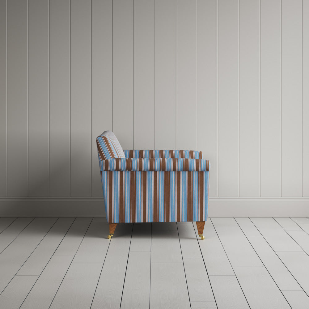 Idler Love Seat in Regatta Blue Frame and Classic Corduroy Tobacco Seat 