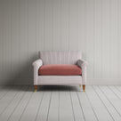 Idler Love Seat in Ticking Berry Frame and Intelligent Velvet Damson Seat
