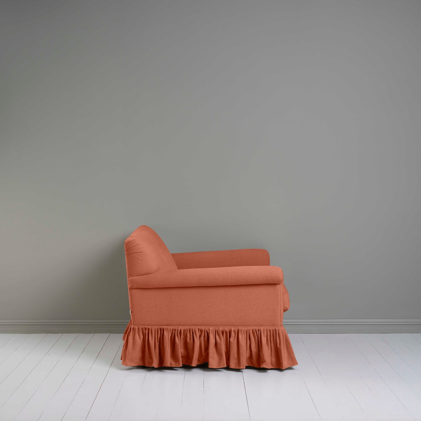 Curtain Call Love Seat in Laidback Linen Cayenne - Nicola Harding