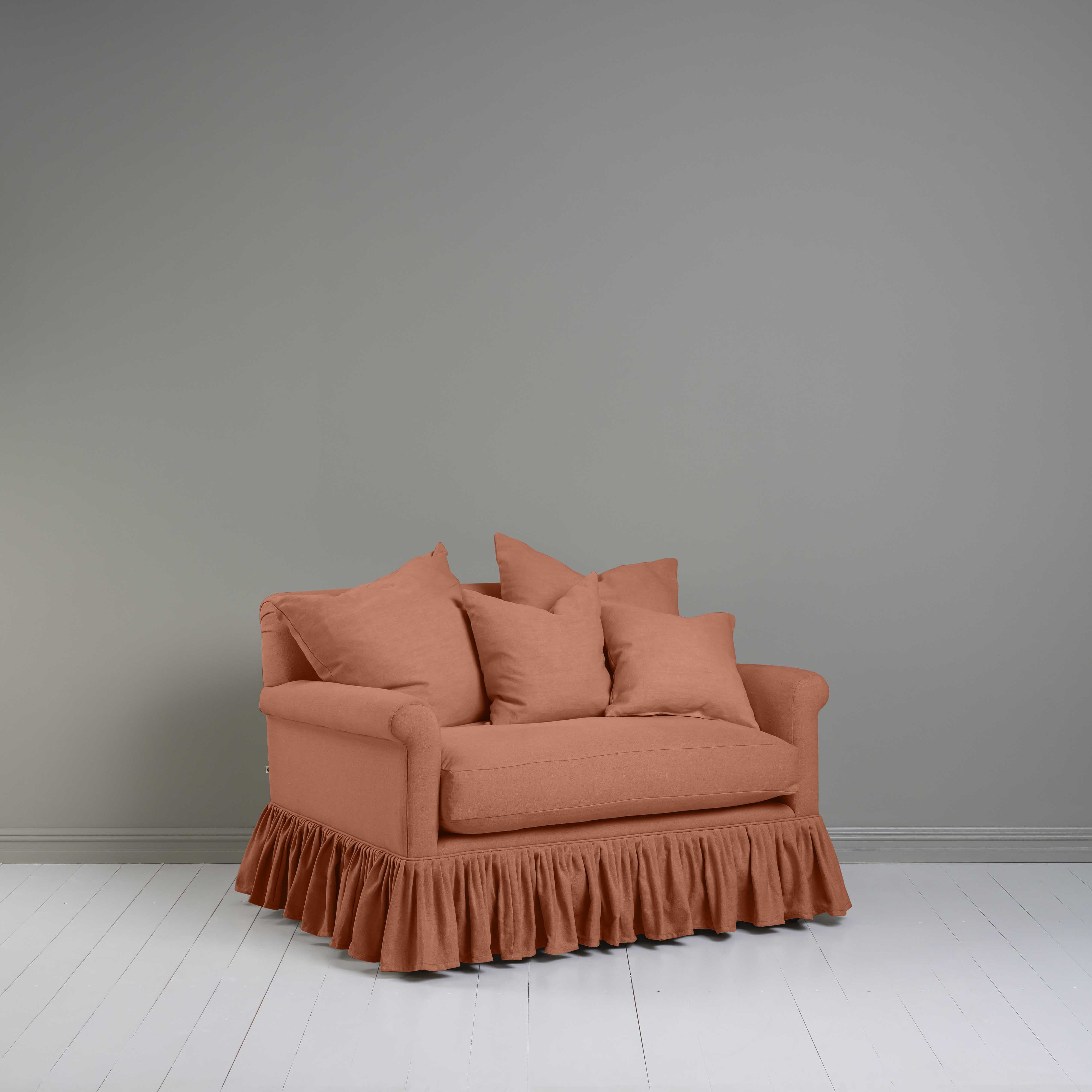  Curtain Call Love Seat in Laidback Linen Cayenne - Nicola Harding 