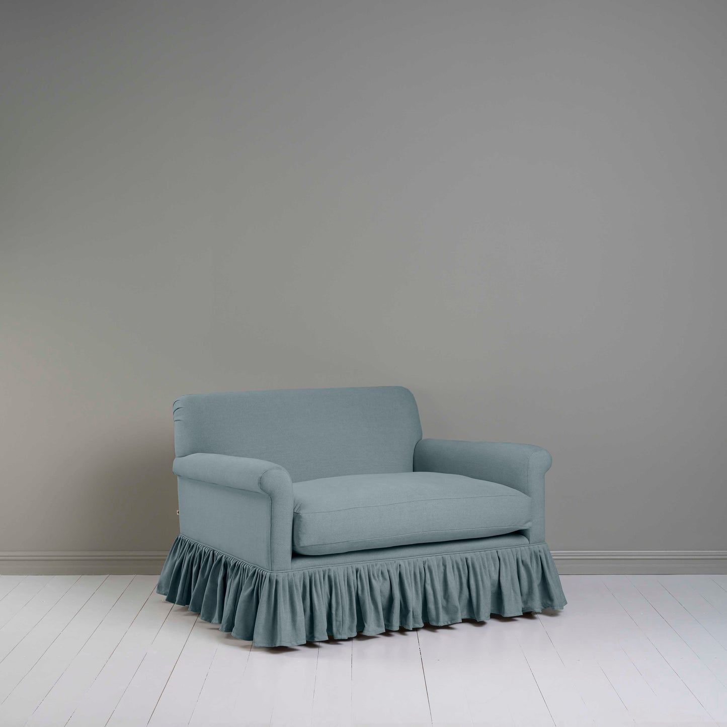 Curtain Call Love Seat in Laidback Linen Cerulean - Nicola Harding