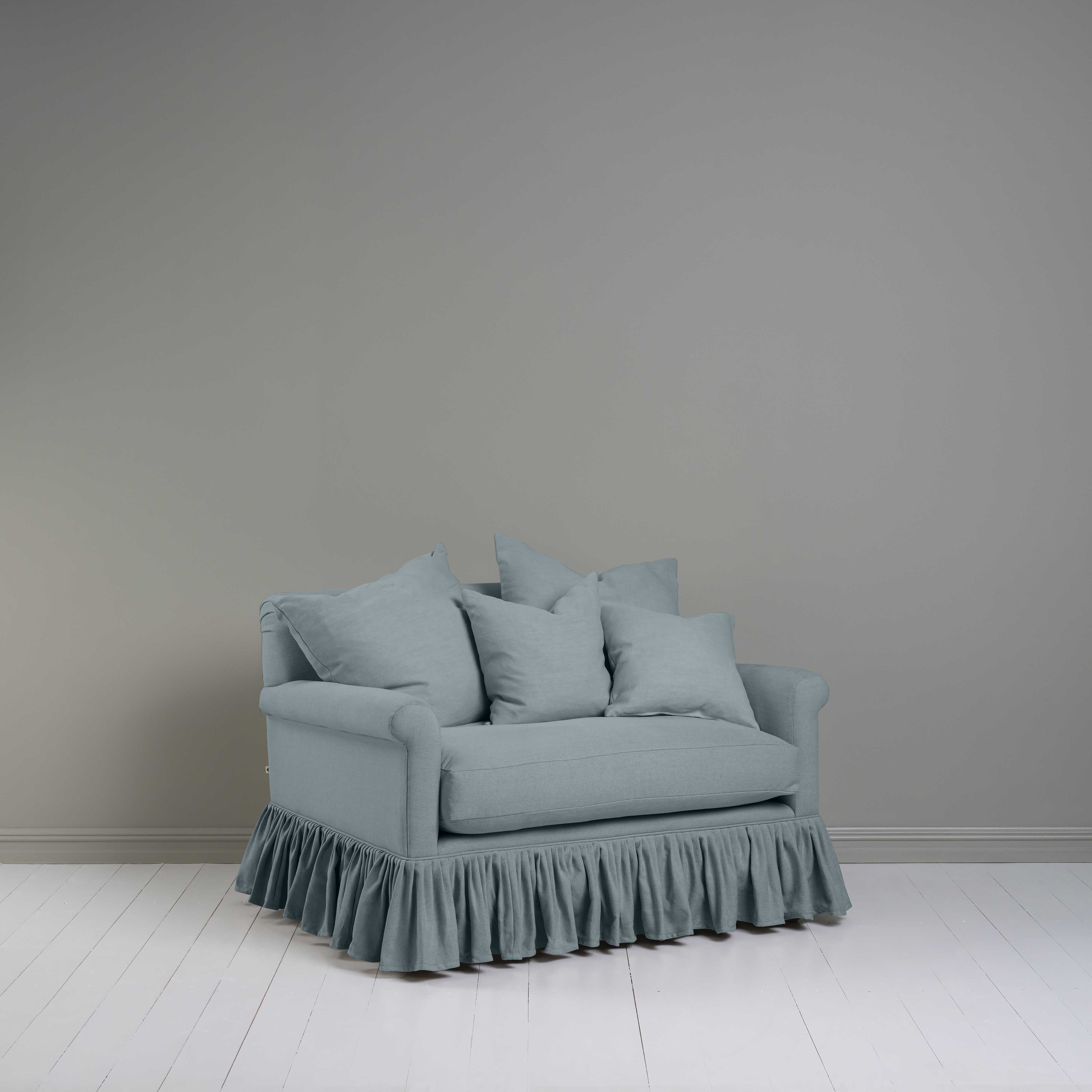  Curtain Call Love Seat in Laidback Linen Cerulean - Nicola Harding 