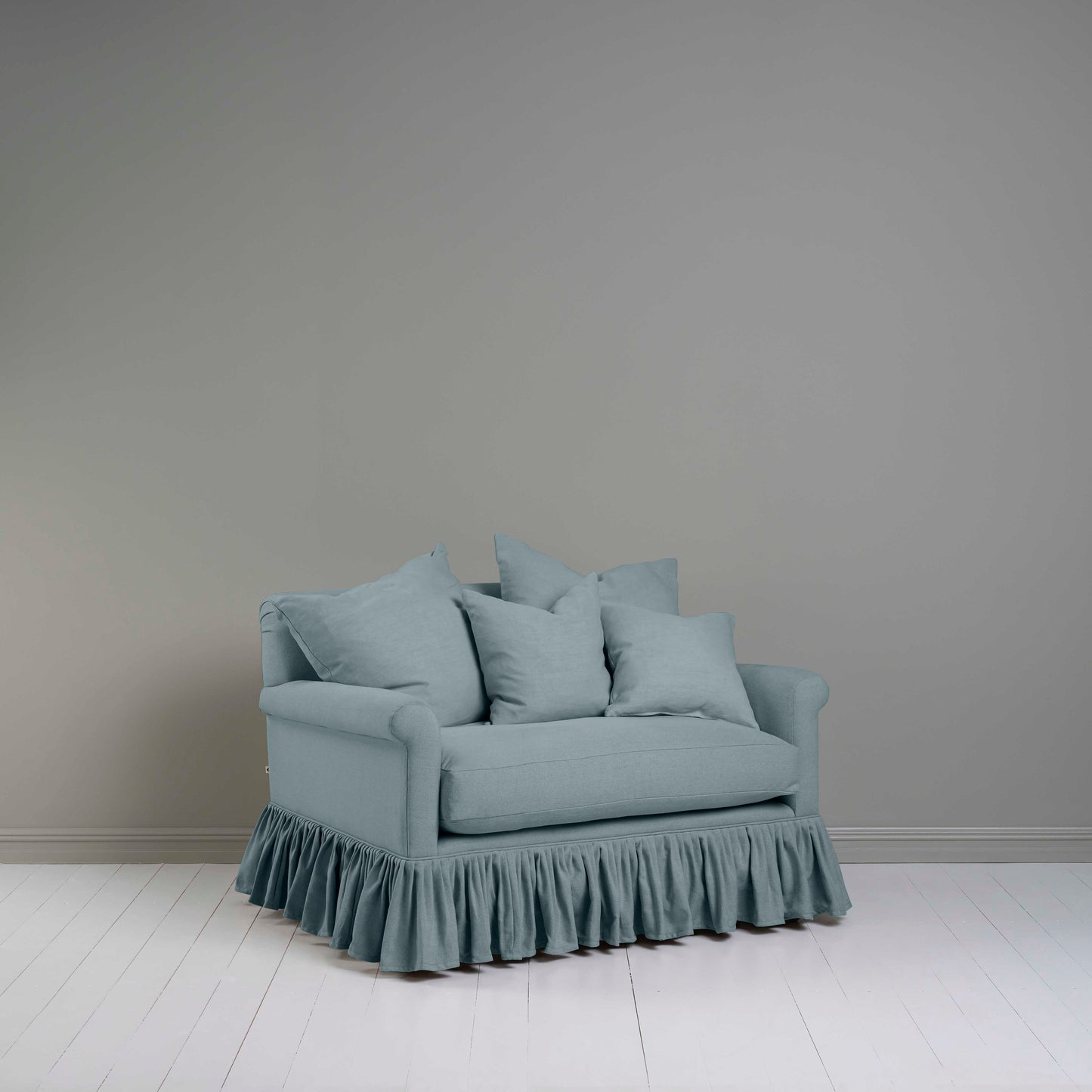 Curtain Call Love Seat in Laidback Linen Cerulean - Nicola Harding