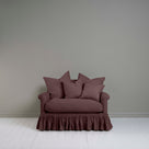  Front View of Curtain Call Love Seat in  Purple(Damson) With Multiple Cushions - Nicola Harding 