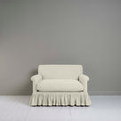  Front View of Curtain Call Love Seat in white(Dove) Color- Nicola Harding 