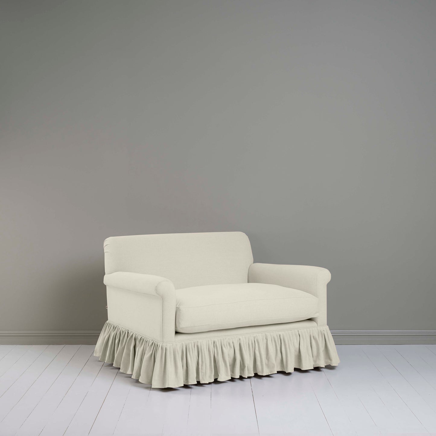 Curtain Call Love Seat in Laidback Linen Dove - Nicola Harding