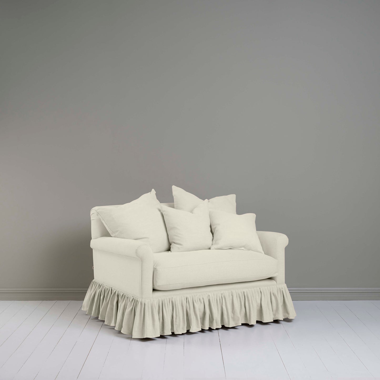 Curtain Call Love Seat in Laidback Linen Dove - Nicola Harding