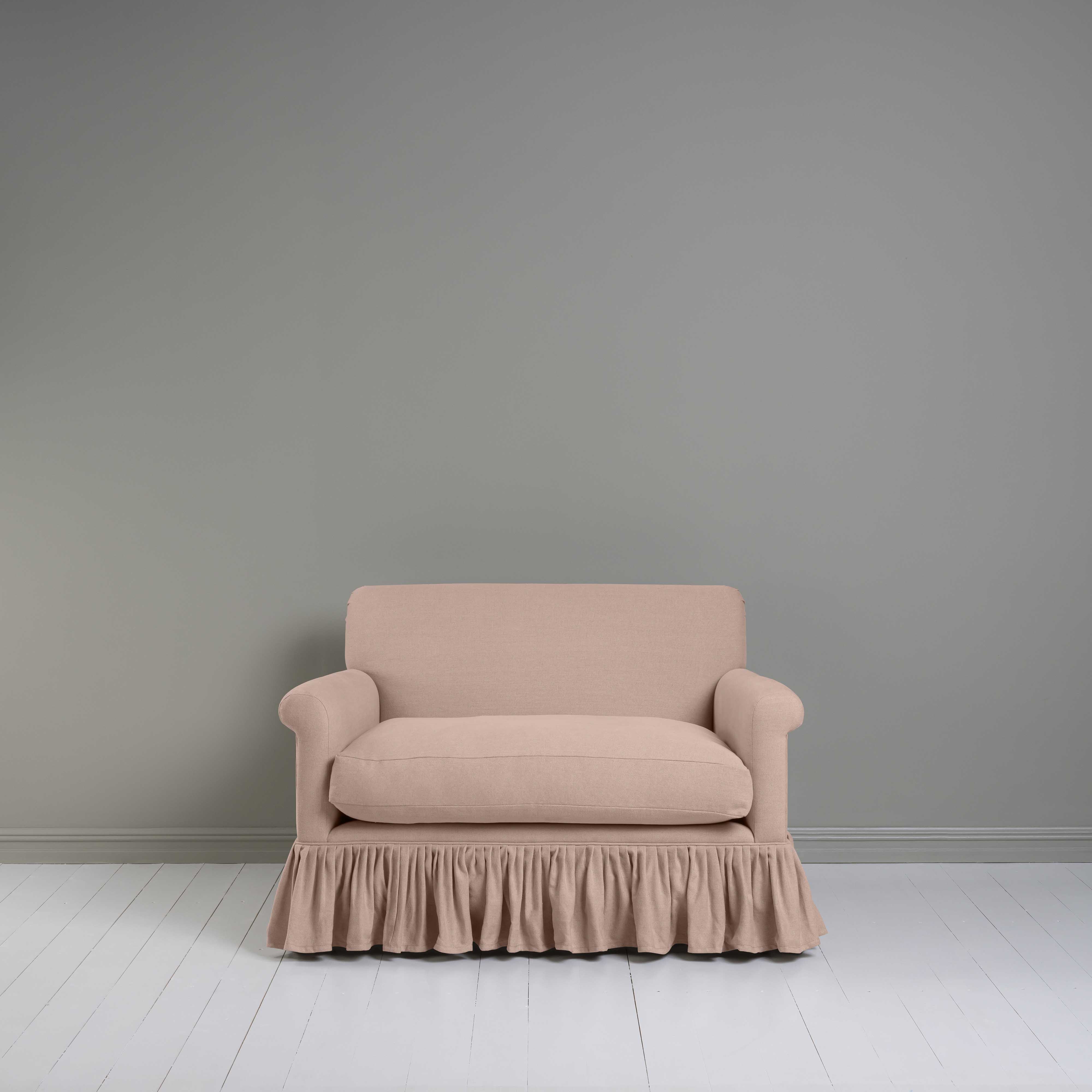  Curtain Call Love Seat in Laidback Linen Dusky Pink - Nicola Harding 