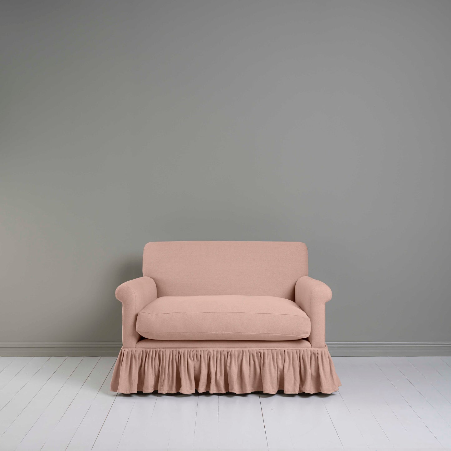 Curtain Call Love Seat in Laidback Linen Dusky Pink - Nicola Harding