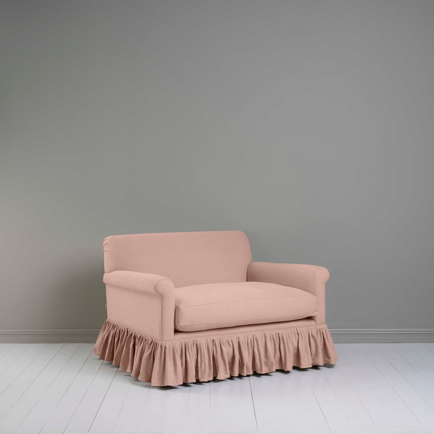 Curtain Call Love Seat in Laidback Linen Dusky Pink - Nicola Harding