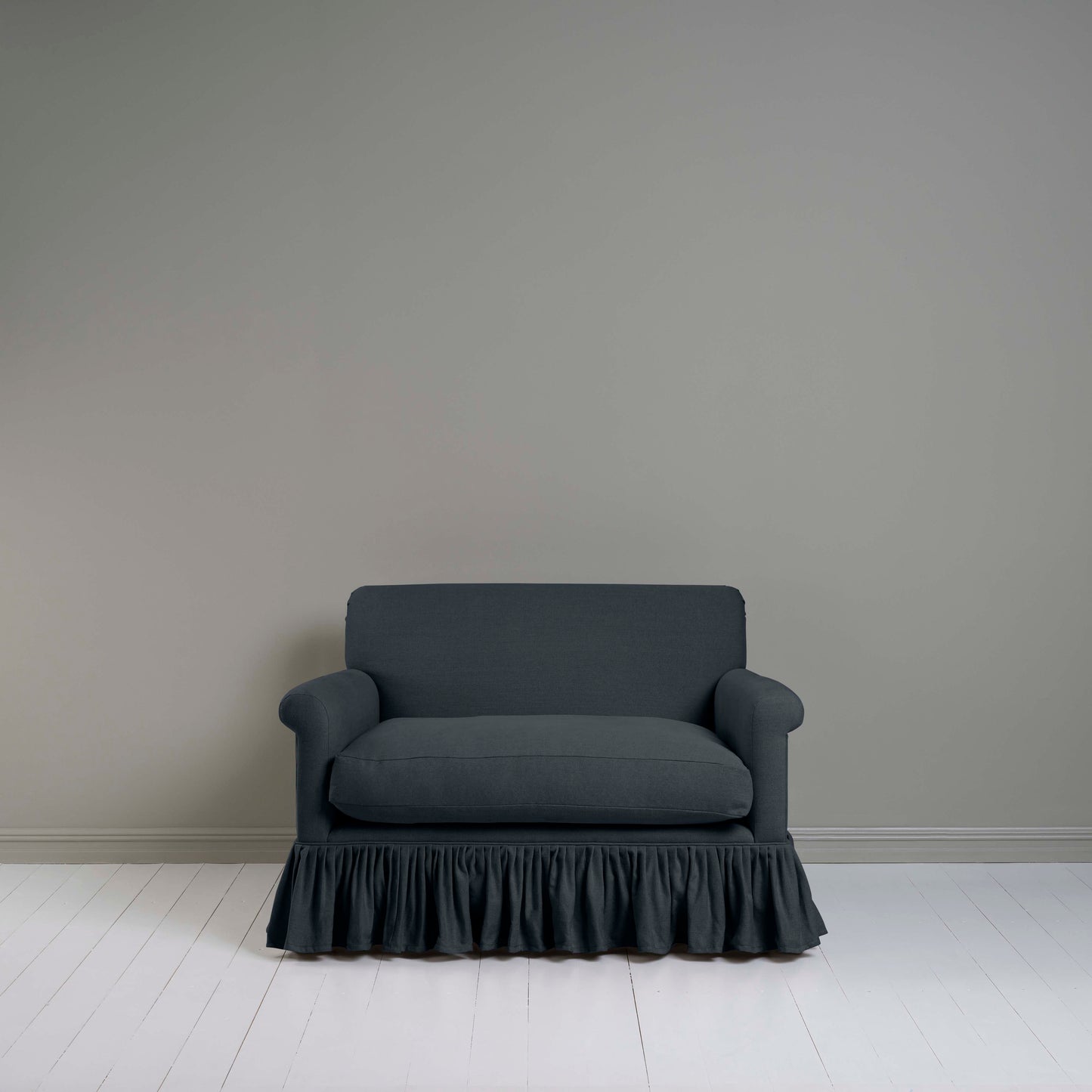 Curtain Call Love Seat in Laidback Linen Midnight - Nicola Harding