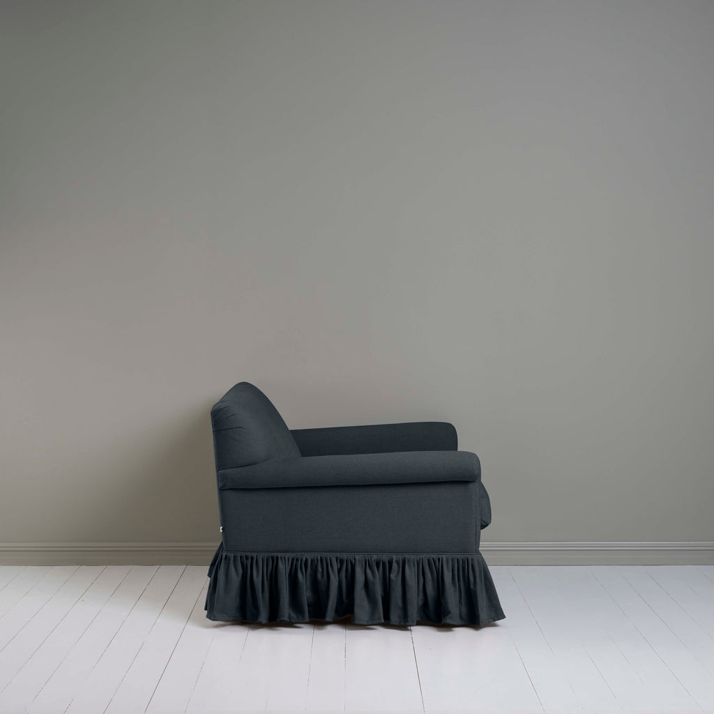  Side View of Curtain Call Love Seat in Black Color - By NiX 