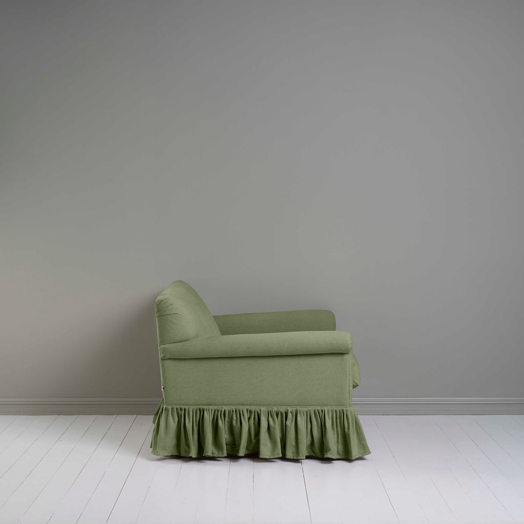  Curtain Call Love Seat in Laidback Linen Moss - Nicola Harding 