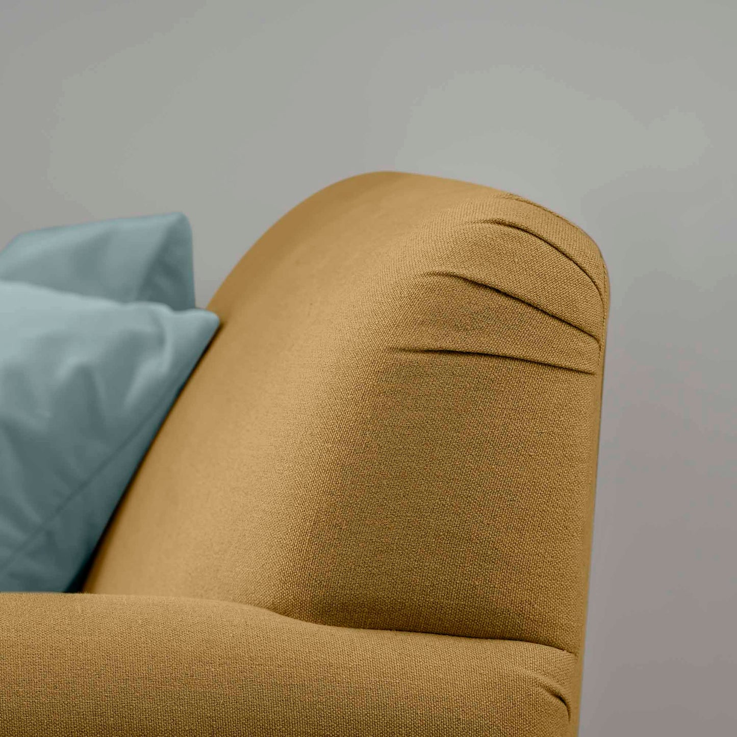 Curtain Call Love Seat in Laidback Linen Ochre - Nicola Harding