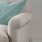  Arm Design Closeup of Curtain Call Love Seat in Laidback Linen Pearl Grey - NiX 
