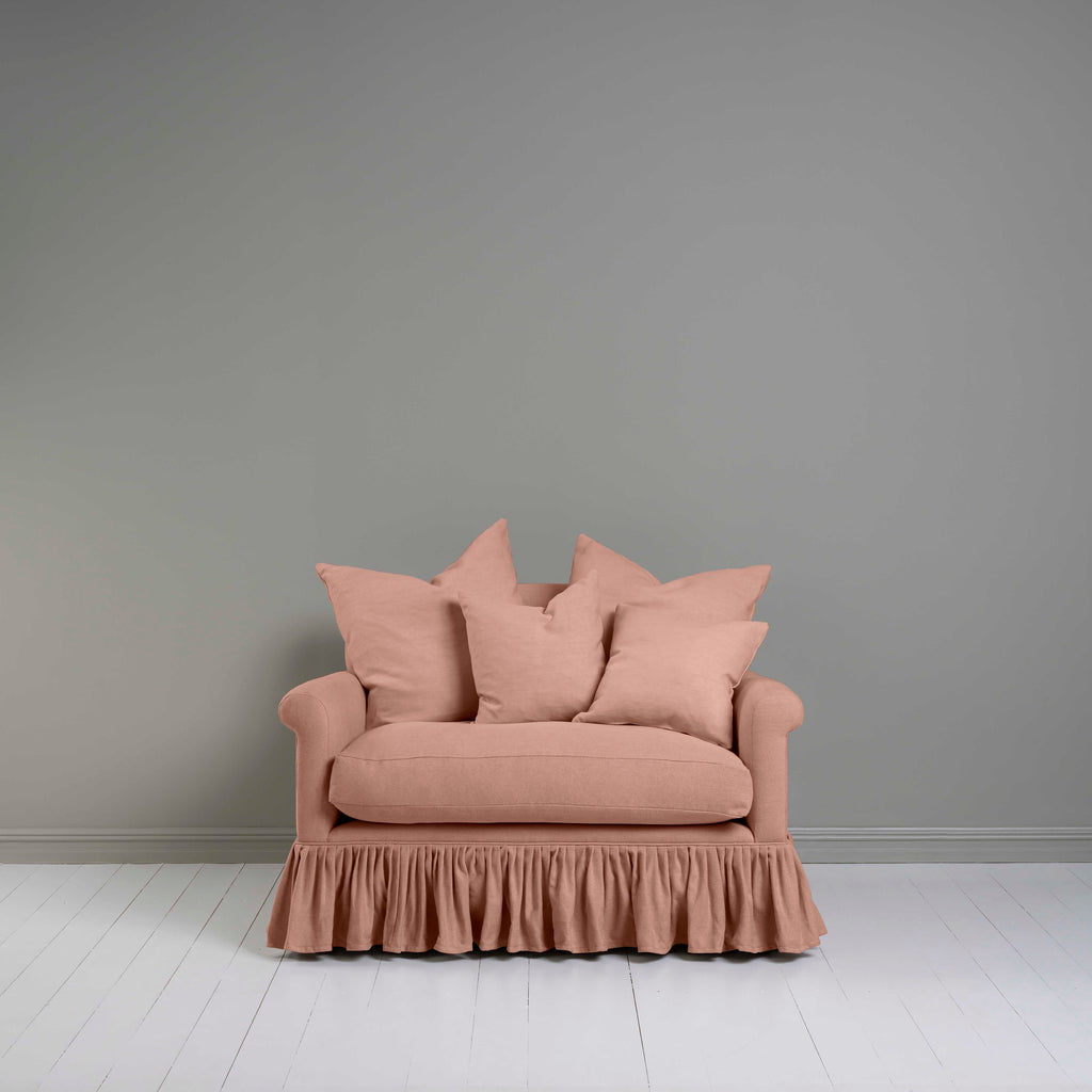  Front View of Curtain Call Love Seat in Pink(Roseberry) With Matching Cushions - NiX 