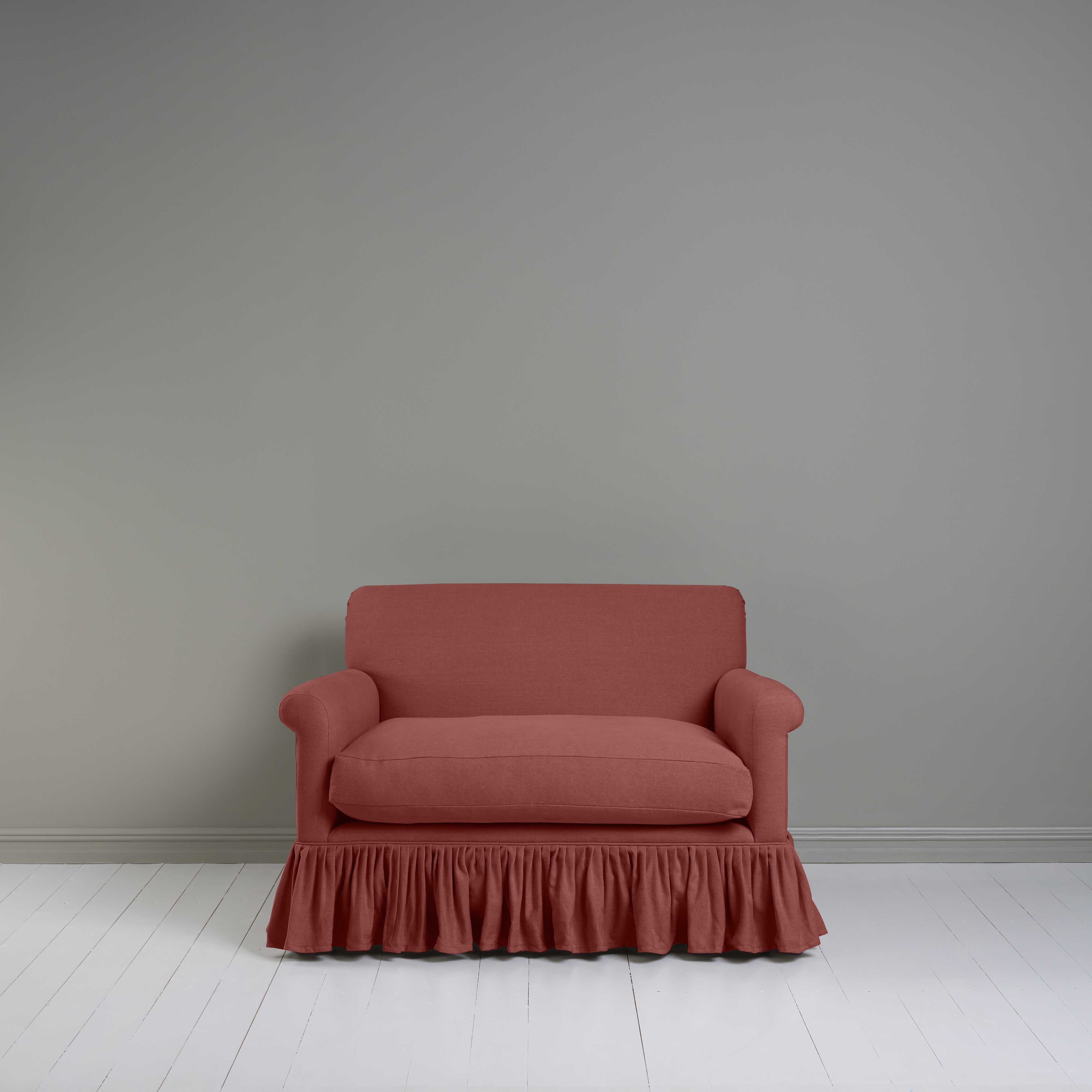  Curtain Call Love Seat in Laidback Linen Rouge - Nicola Harding 