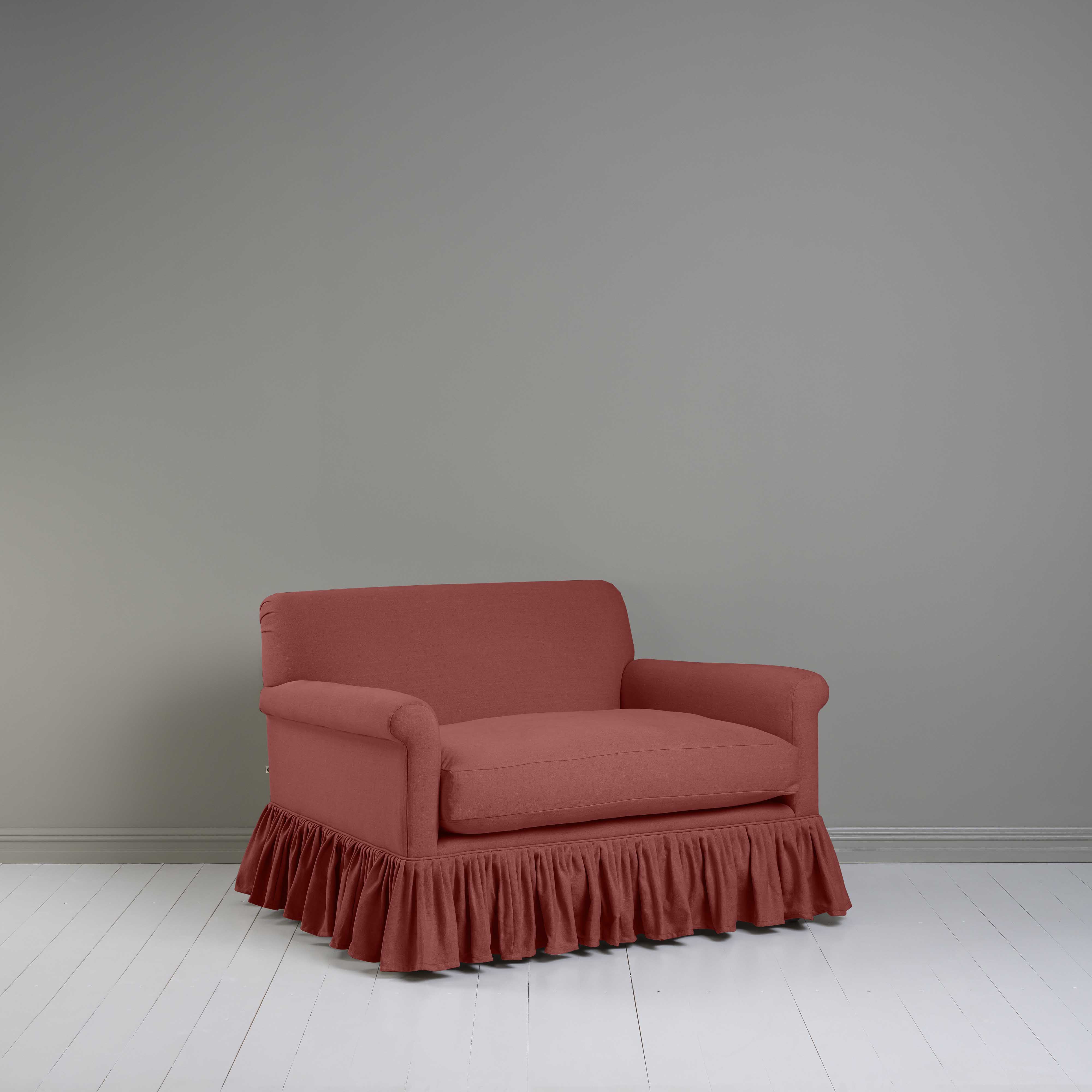  Curtain Call Love Seat in Laidback Linen Rouge - Nicola Harding 