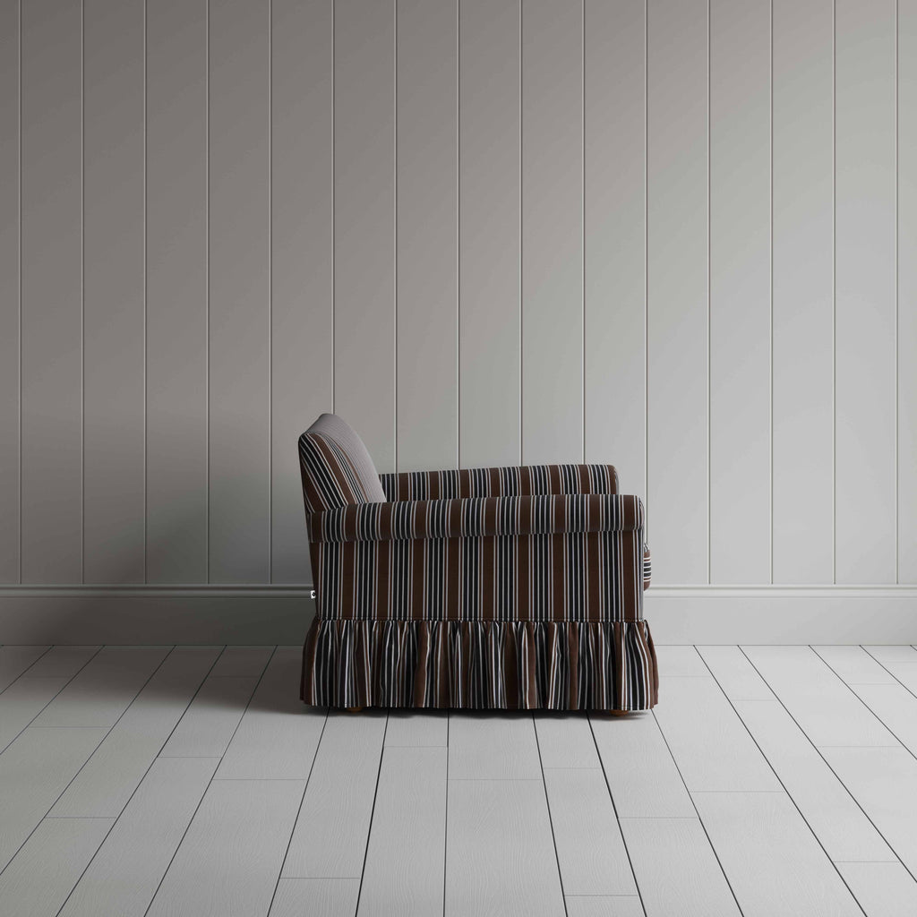  Side View of Loveseat in Regatta Cotton, Charcoal - Nicola Harding & Co. 