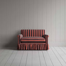  Front View of Loveseat in Regatta Cotton, Flame - Nicola Harding 
