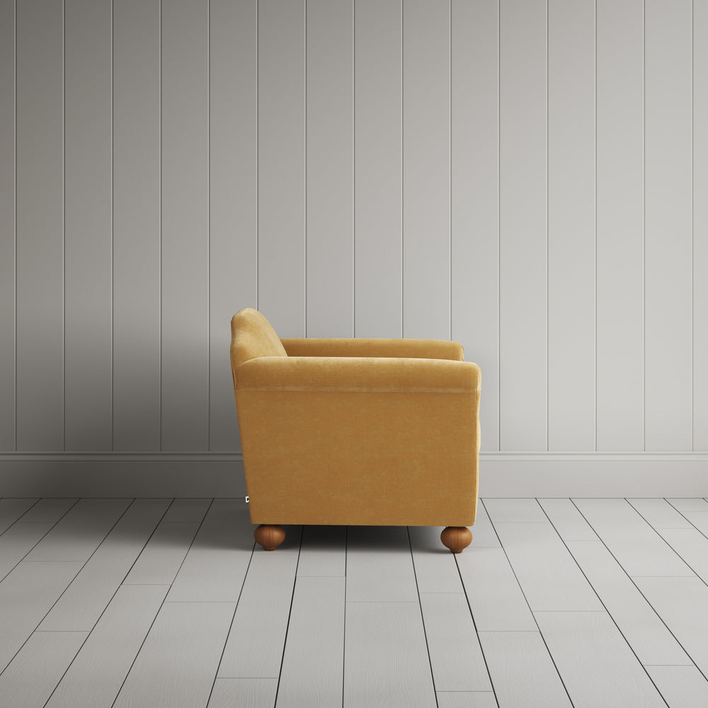  Side profile of the Wheat corduroy Dolittle love seat 