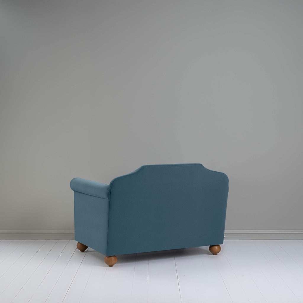  Dolittle Love Seat in Intelligent Velvet Aegean, With Back View - Nicola Harding 
