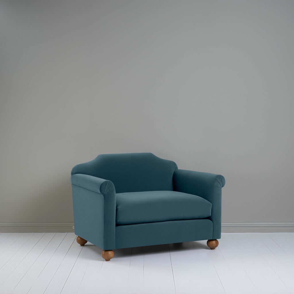  Dolittle Love Seat in Intelligent Velvet Aegean 