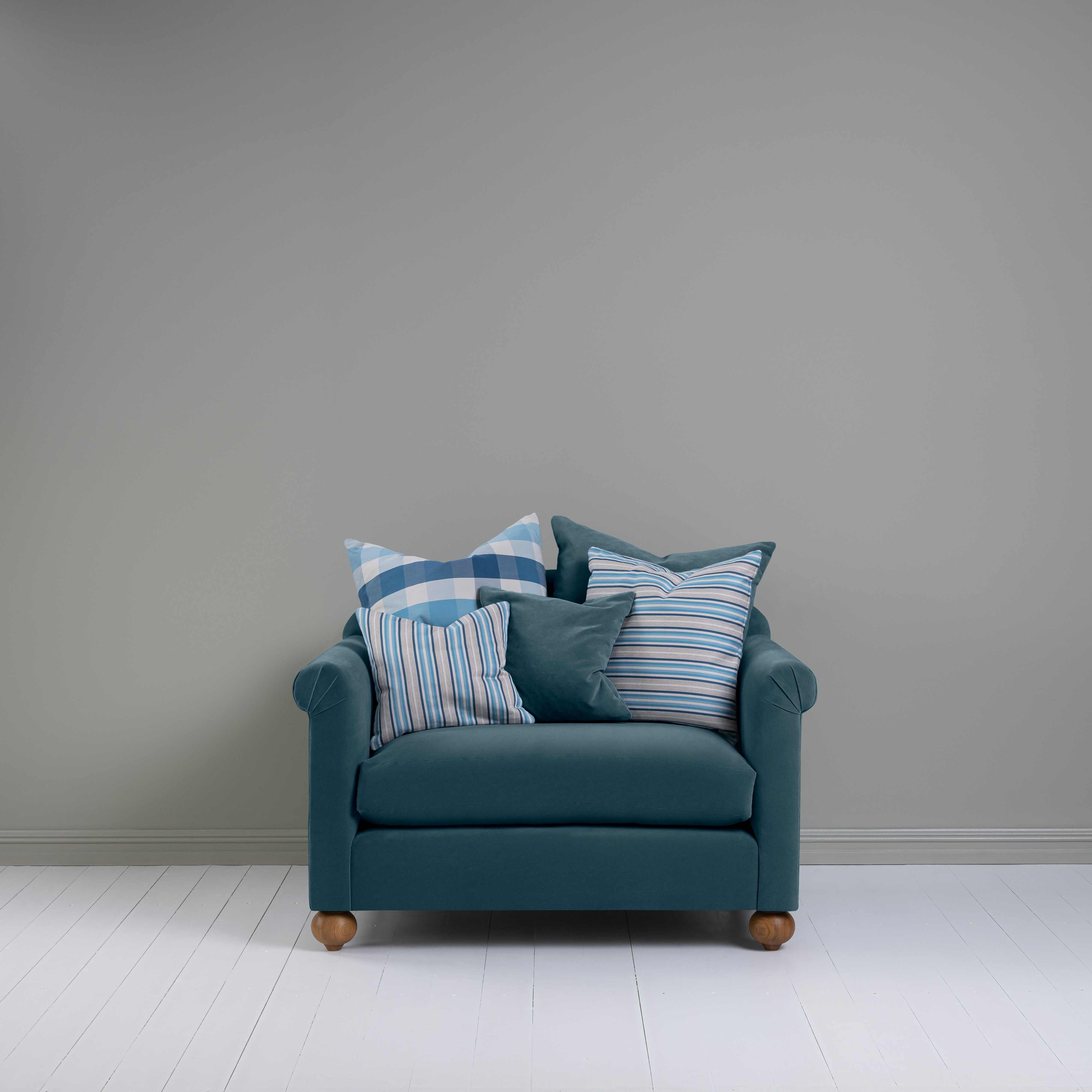  Dolittle Love Seat in Intelligent Velvet Aegean - Nicola Harding 