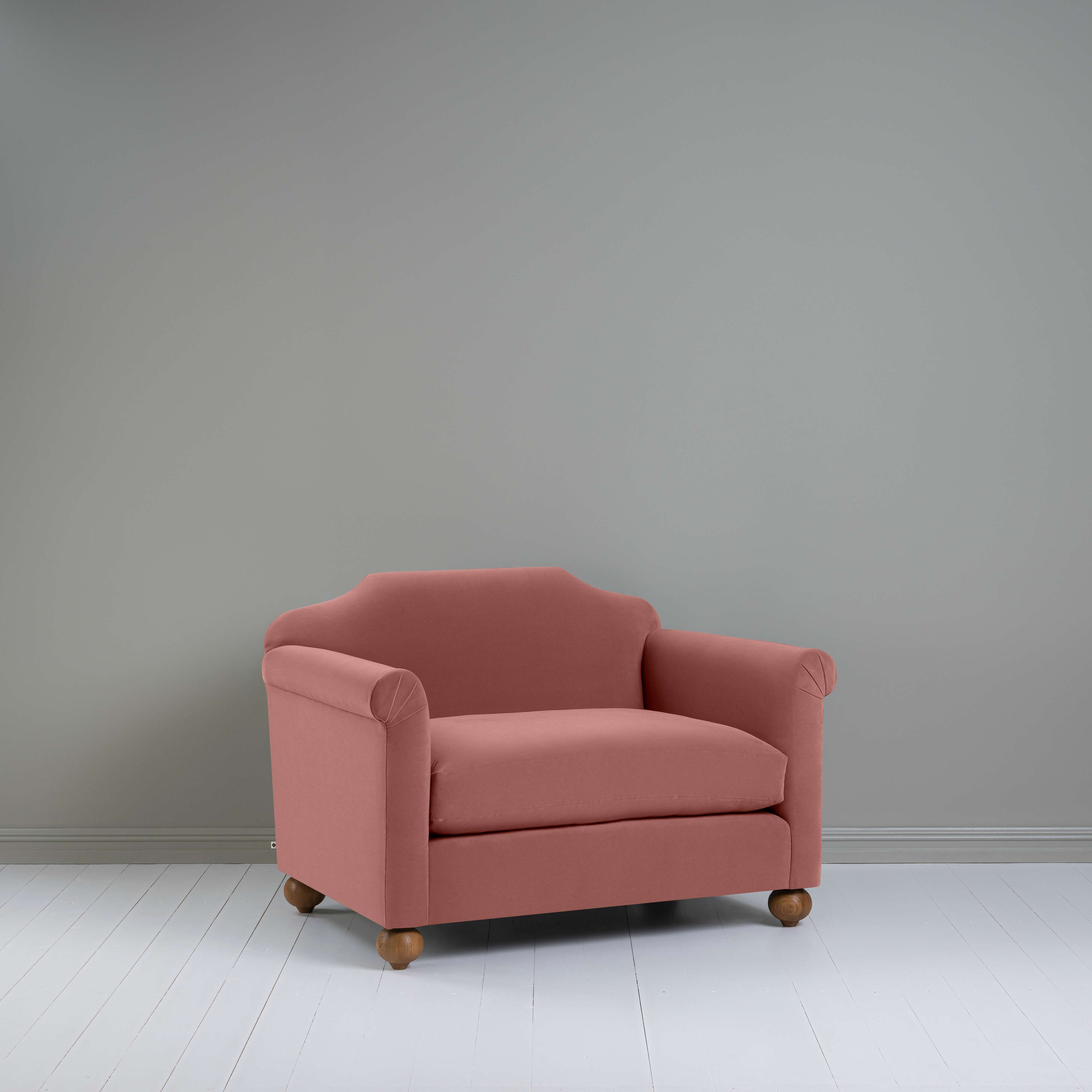  Dolittle Love Seat in Intelligent Velvet Damson - Nicola Harding 