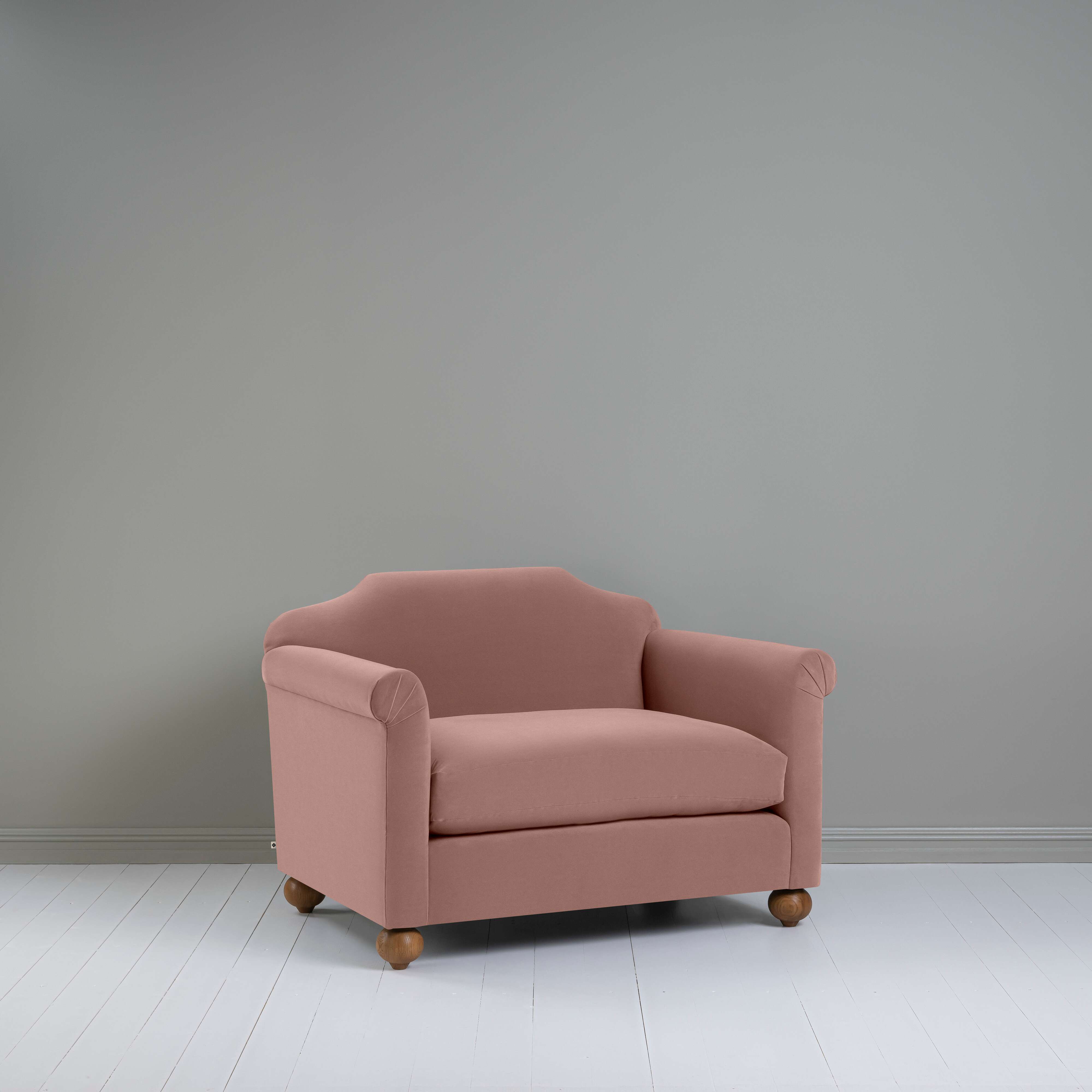  Dolittle Love Seat in Intelligent Velvet Dusky Pink - Nicola Harding 