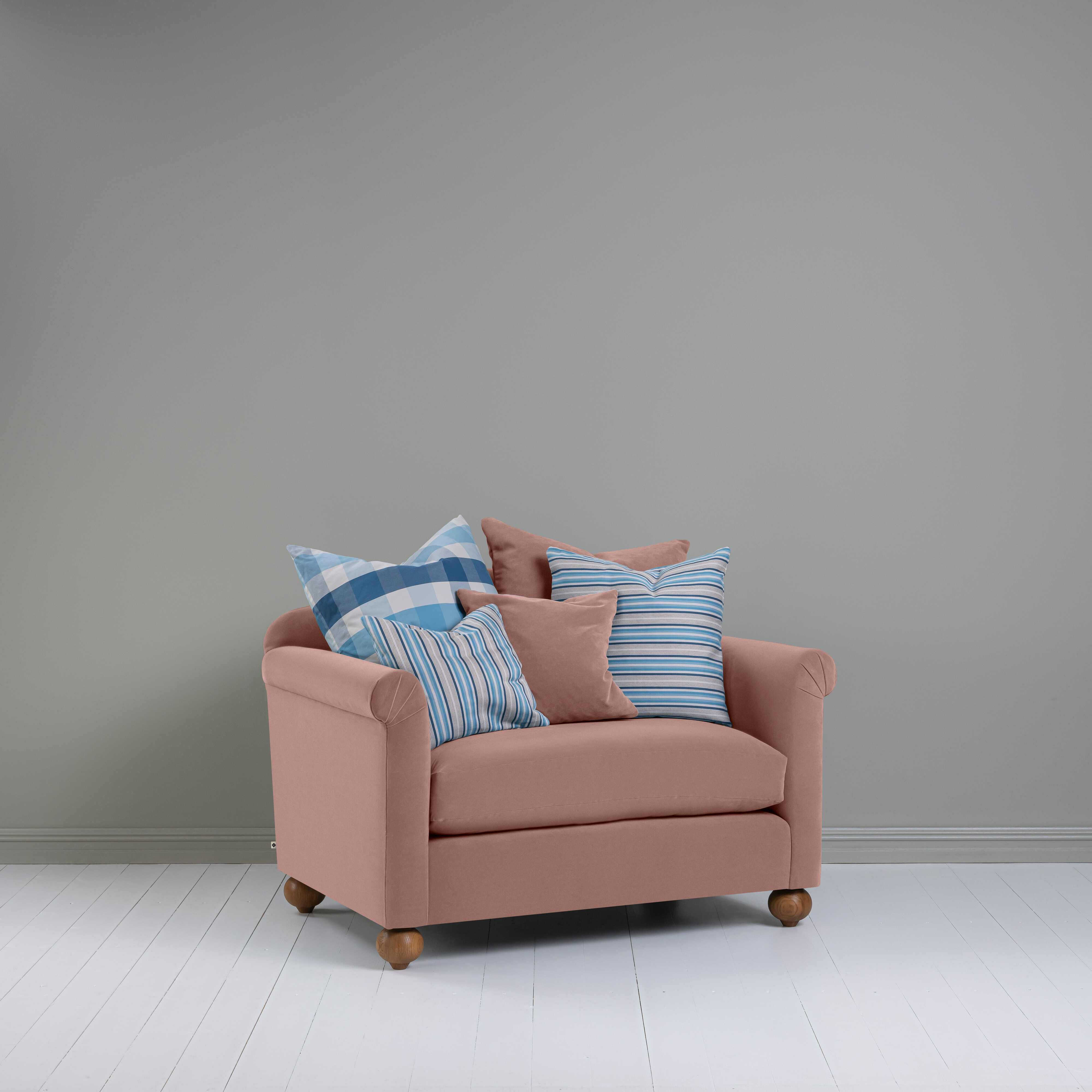  Dolittle Love Seat in Intelligent Velvet Dusky Pink - Nicola Harding 