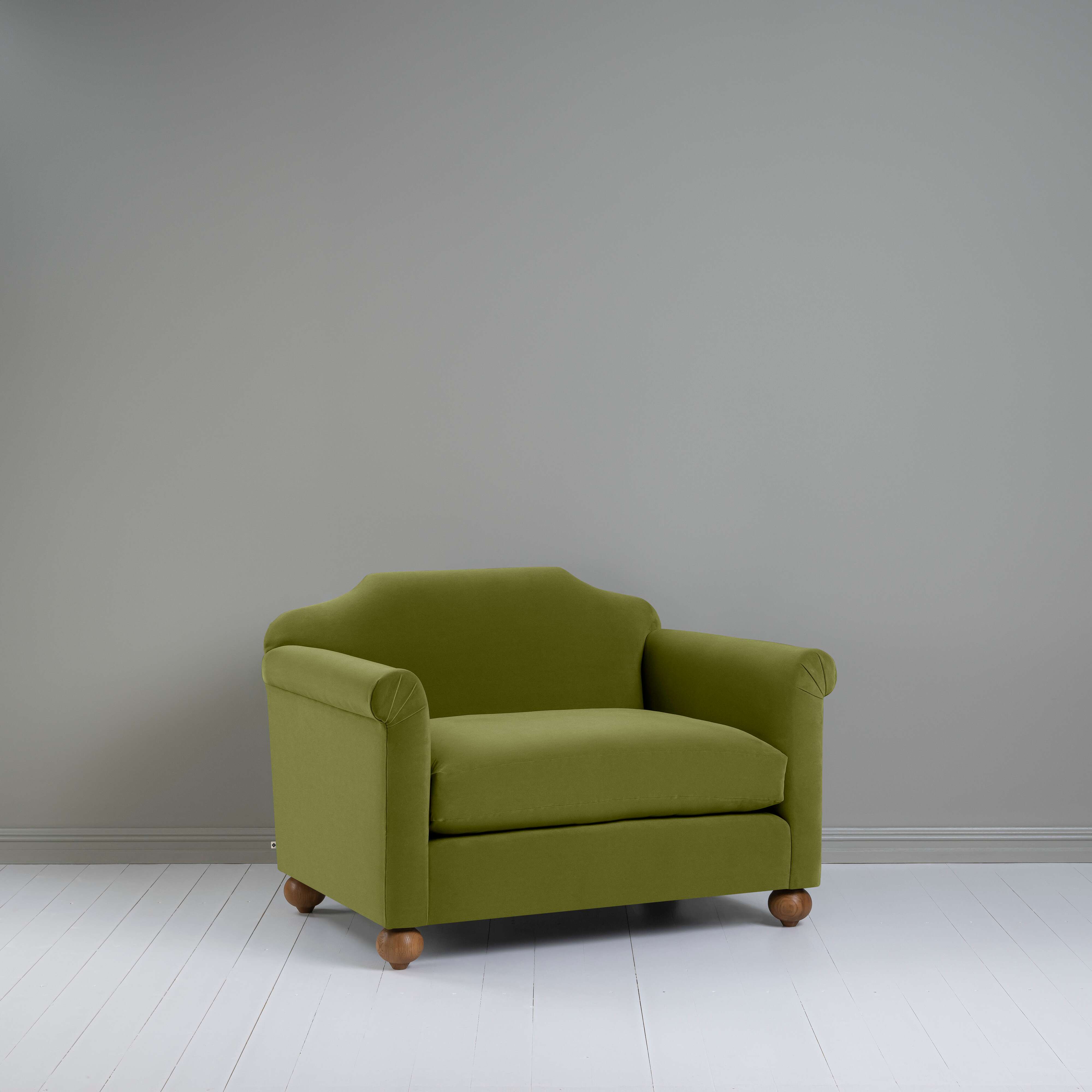  Dolittle Love Seat in Intelligent Velvet Lawn - Nicola Harding 