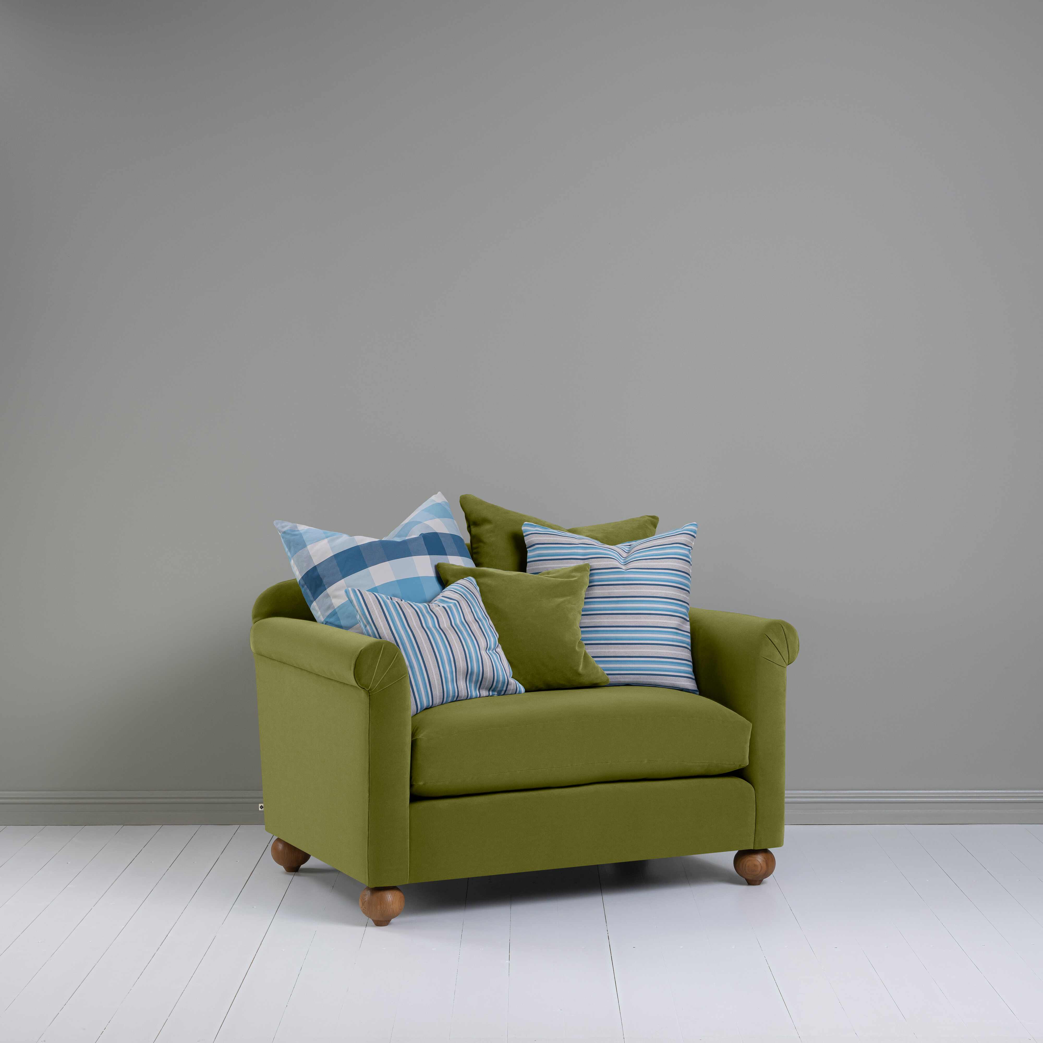  Dolittle Love Seat in Intelligent Velvet Lawn - Nicola Harding 