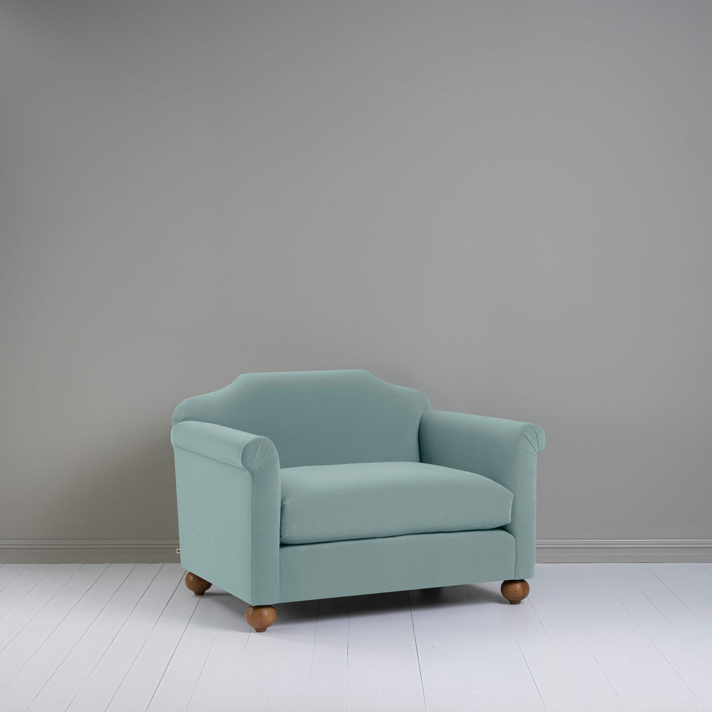 Dolittle Love Seat in Intelligent Velvet Mineral - By NiX
