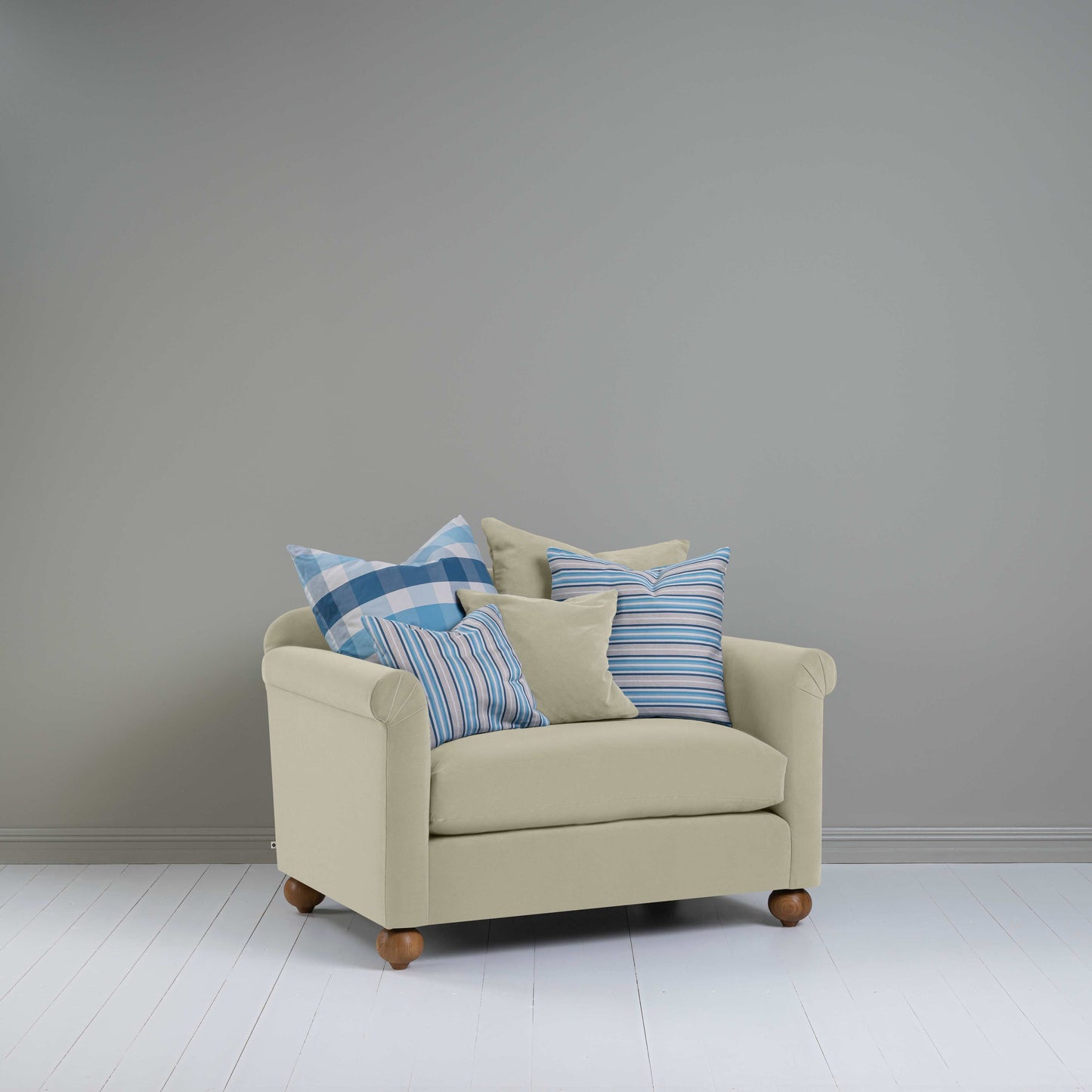 Dolittle Love Seat in Intelligent Velvet Moonstone