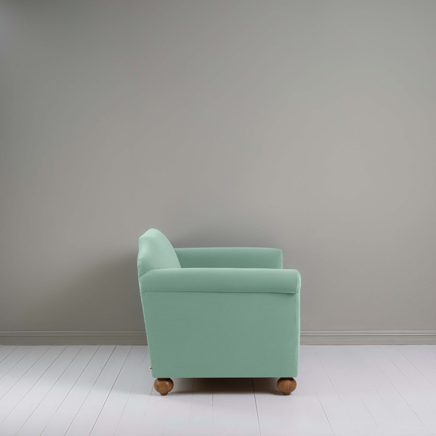 Dolittle Love Seat in Intelligent Velvet Sea Mist