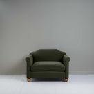  Dolittle Love Seat in Intelligent Velvet Seaweed, Front View - Nicola Harding 