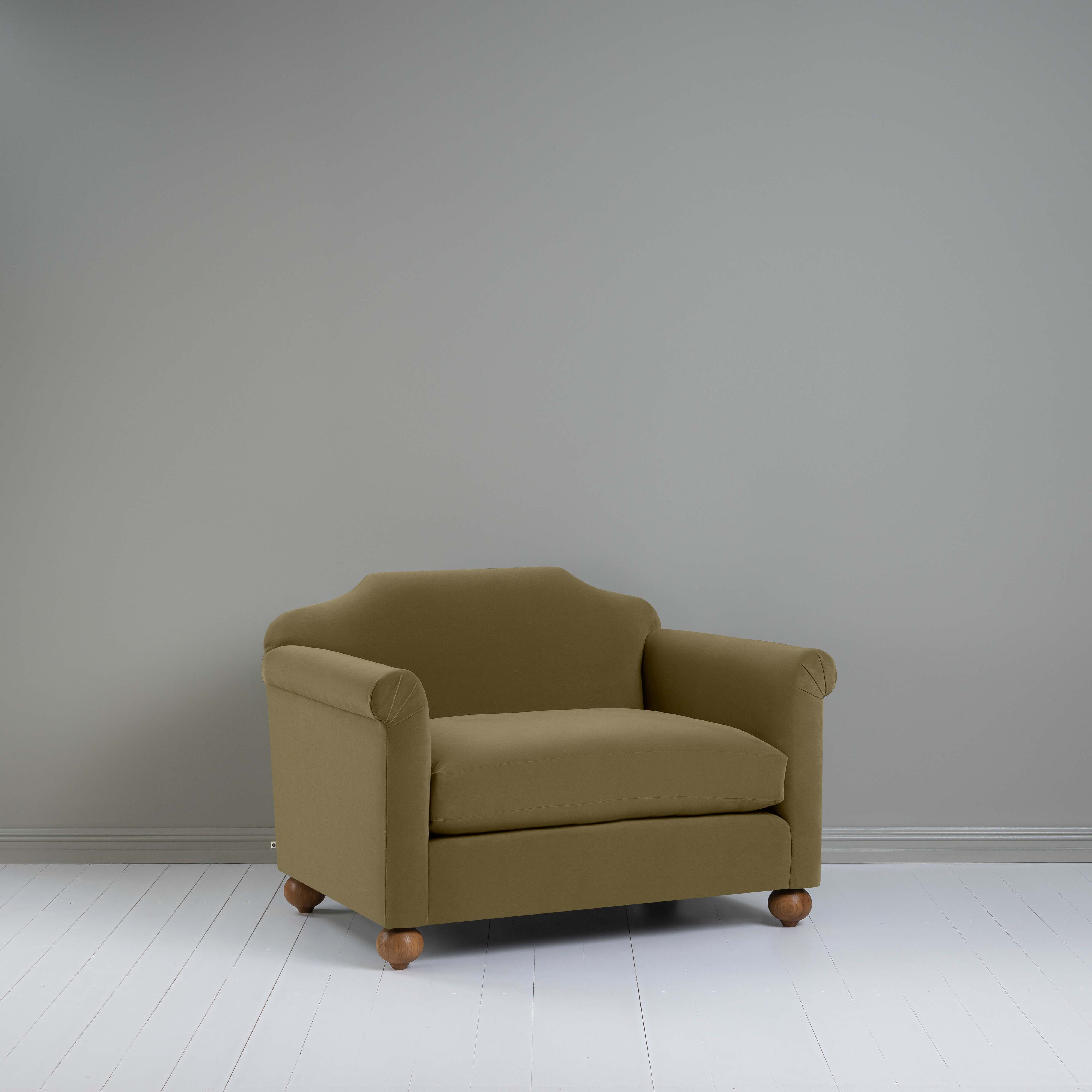  Dolittle Love Seat in Intelligent Velvet Sepia - Nicola Harding 