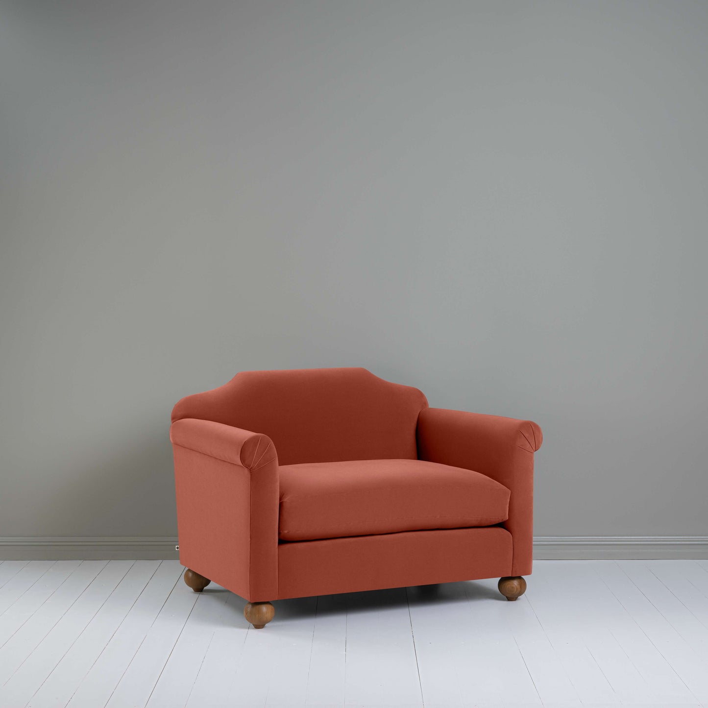 Dolittle Love Seat in Intelligent Velvet Sienna