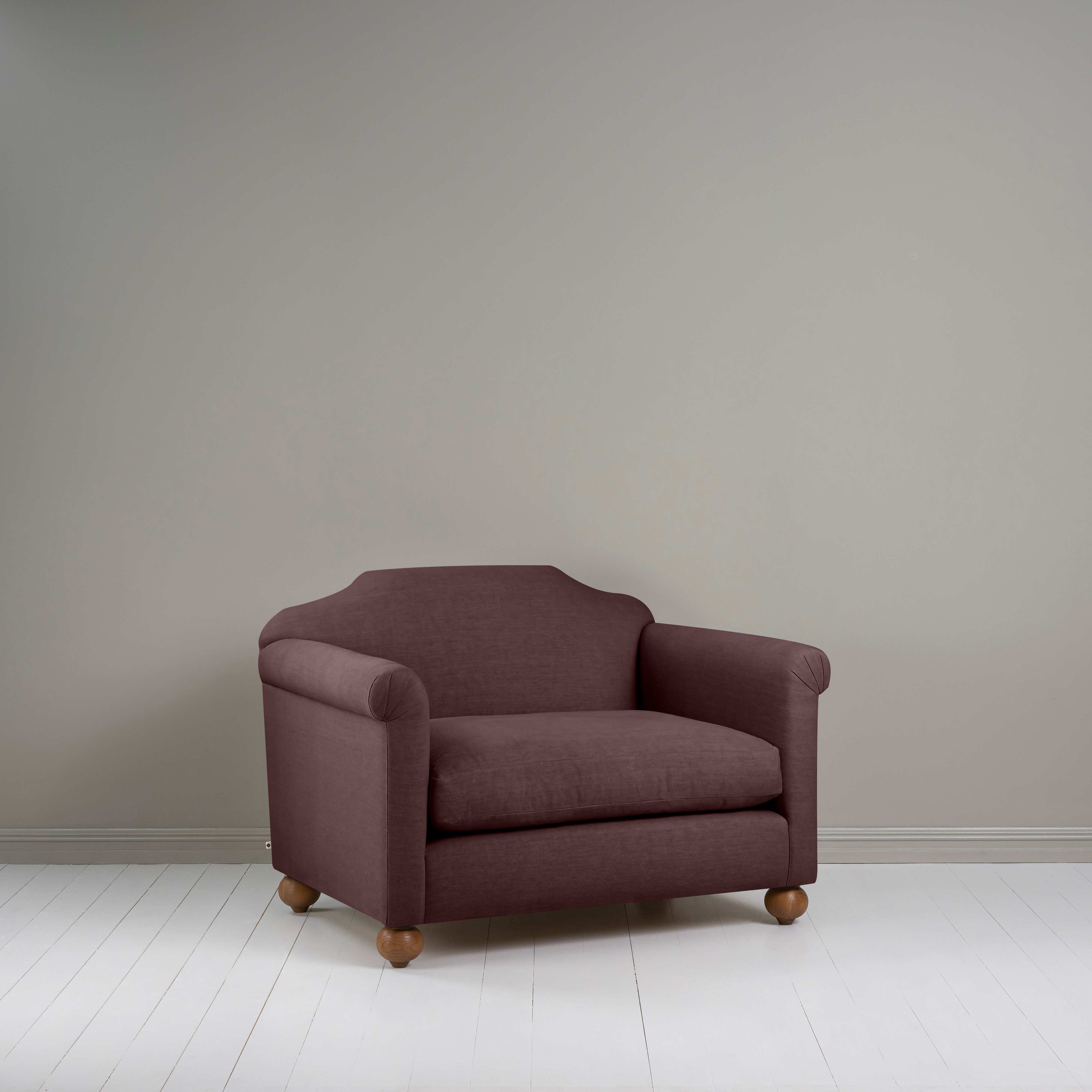  Dolittle Love Seat in Laidback Linen Damson 