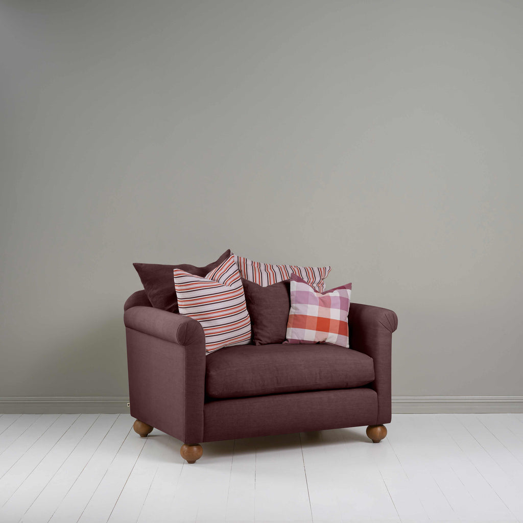  Dolittle Love Seat in Laidback Linen Damson 