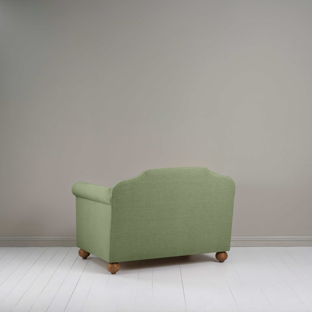  Dolittle Love Seat in Laidback Linen Moss, Back View - Nicola Harding 