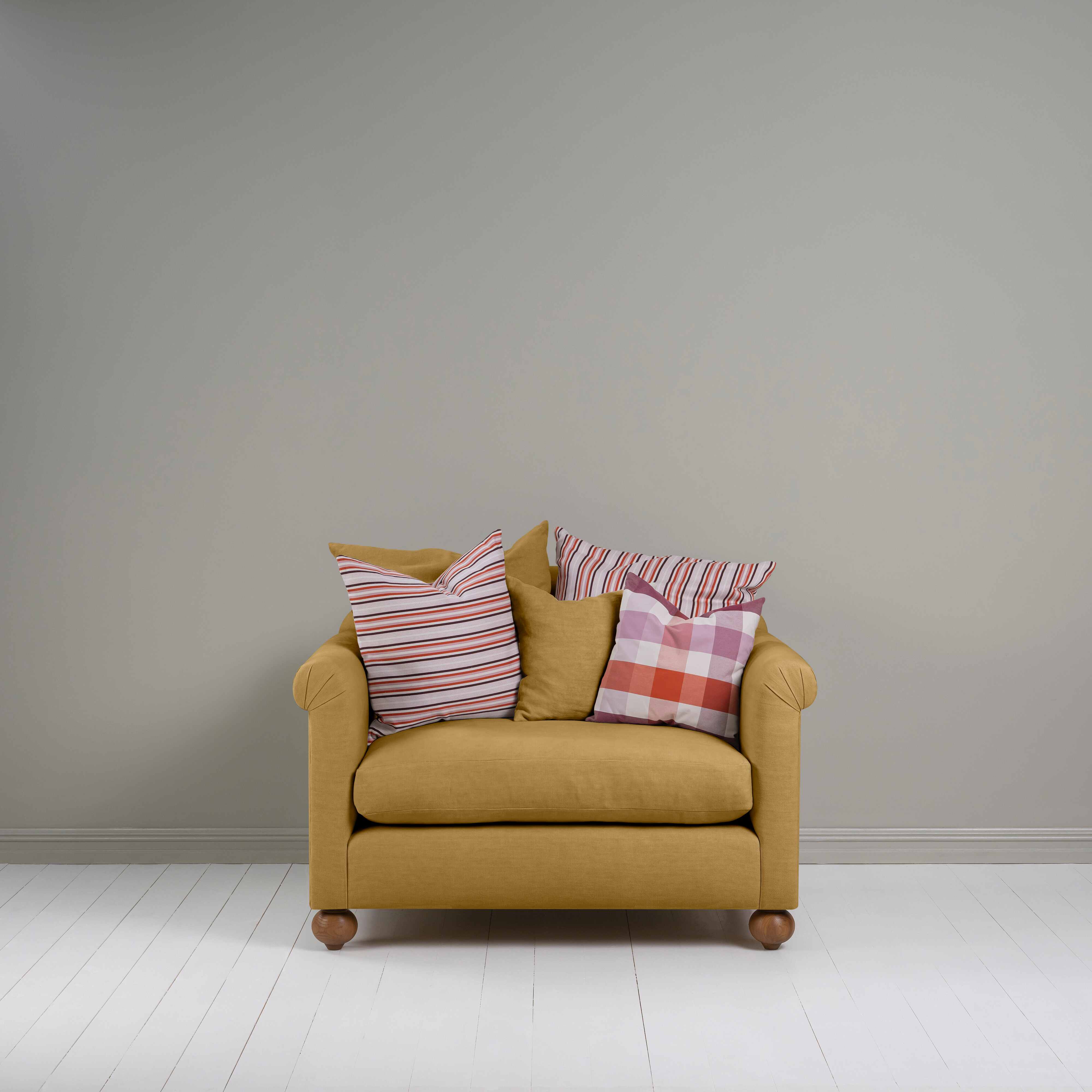  Dolittle Love Seat in Laidback Linen Ochre - Nicola Harding 