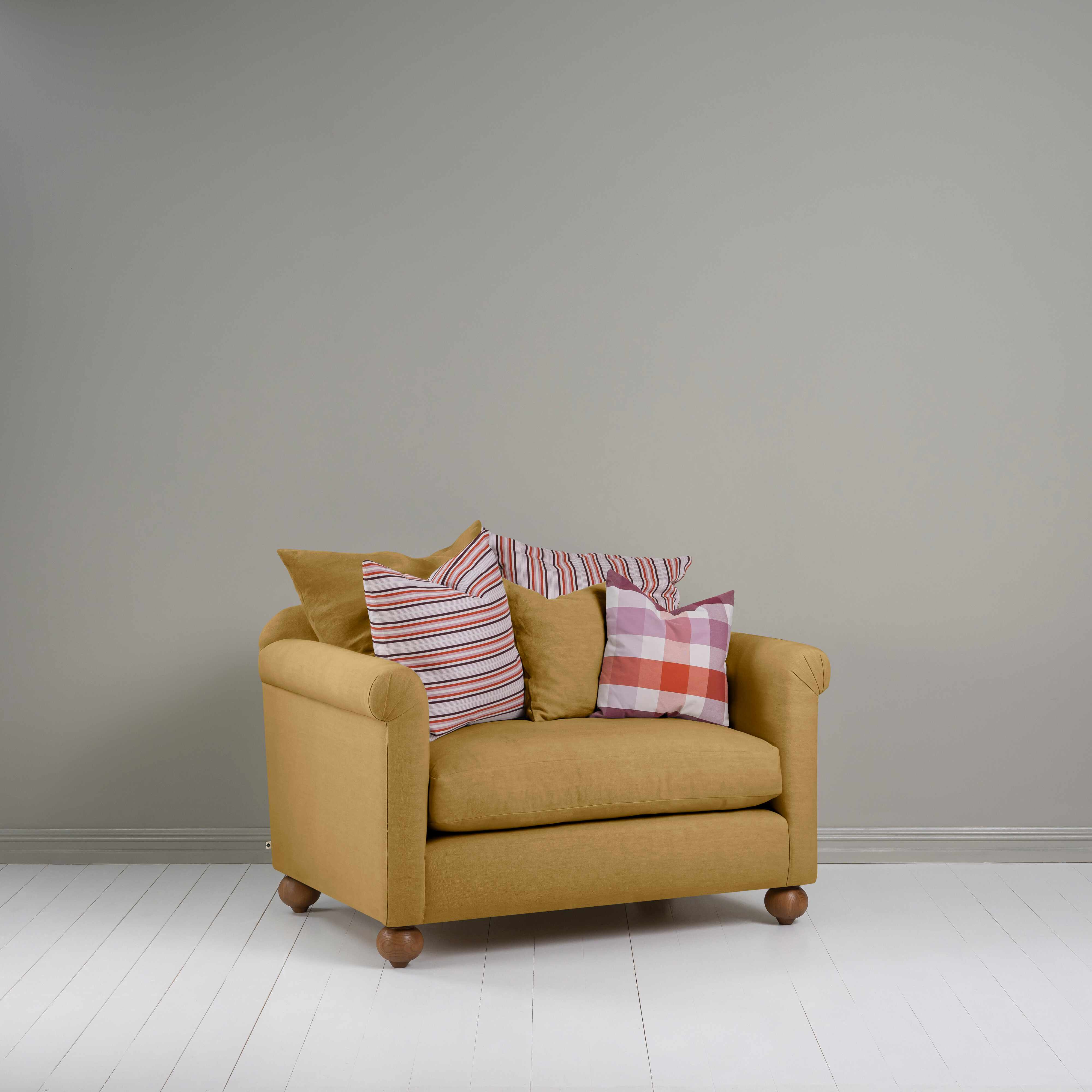  Dolittle Love Seat in Laidback Linen Ochre - Nicola Harding 