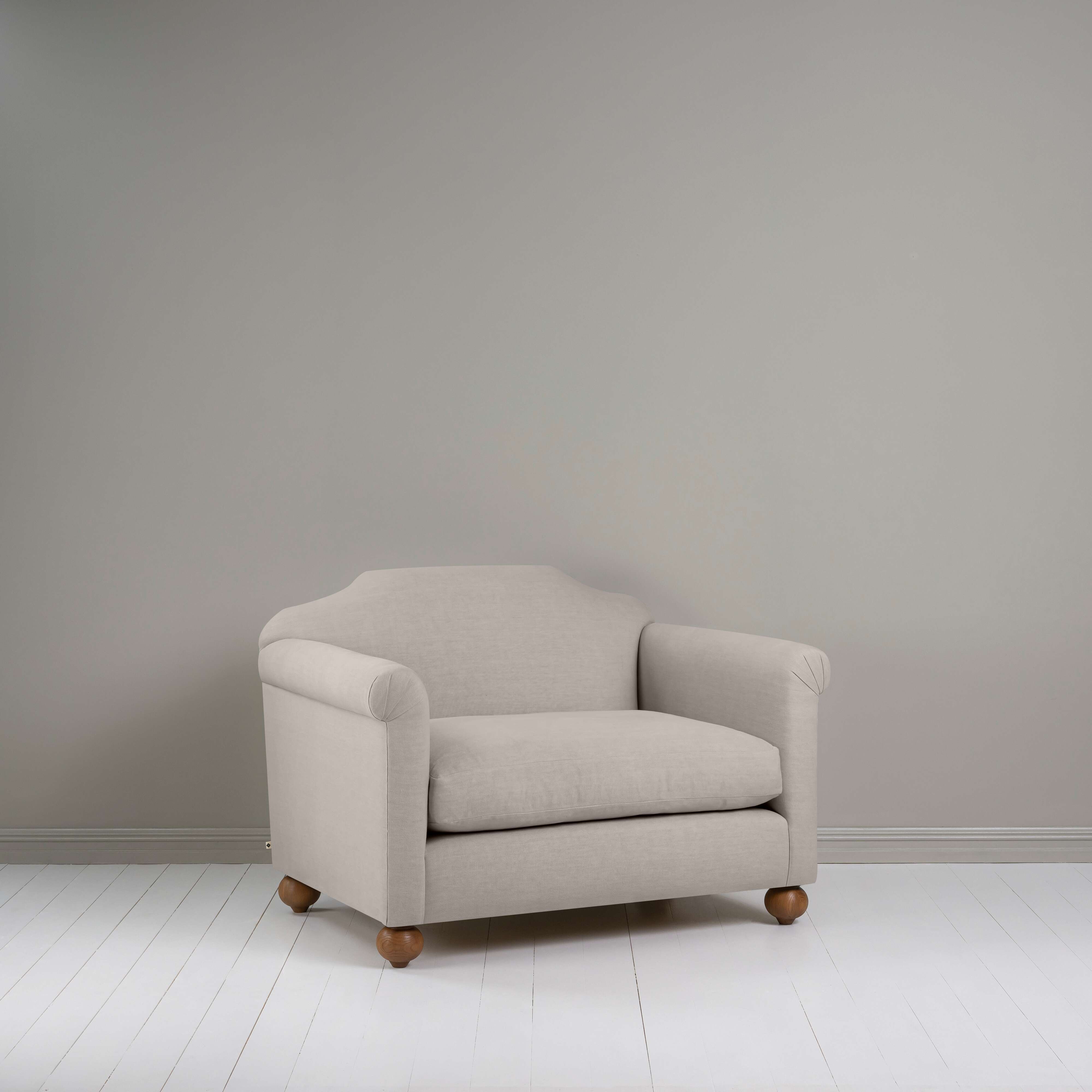  Dolittle Love Seat in Laidback Linen Pearl Grey - Nicola Harding 